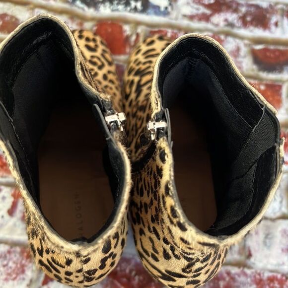 Halogen black brown cheetah fur ankle boots - Picture 10 of 10